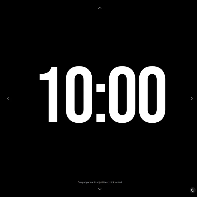 Gesture Timer fullscreen countdown interface